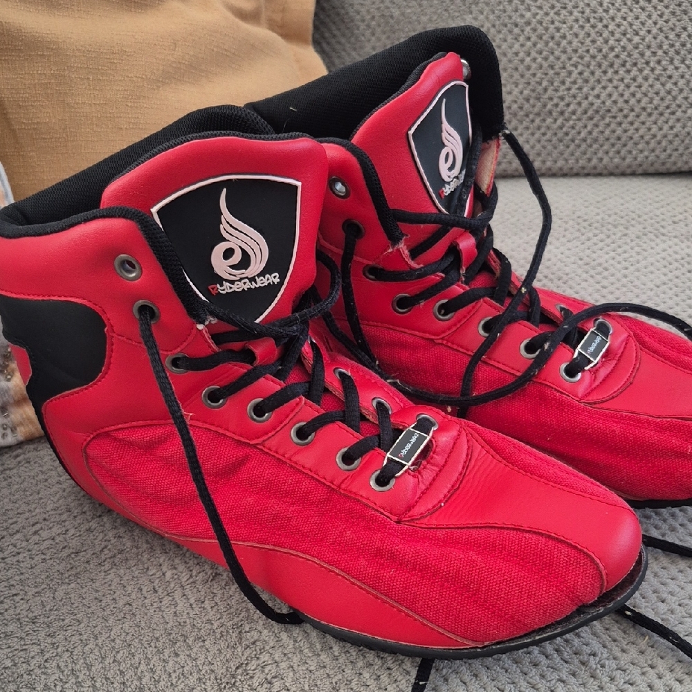 Red Men's High-Top Sneakers RYDERWEAR MENS 10